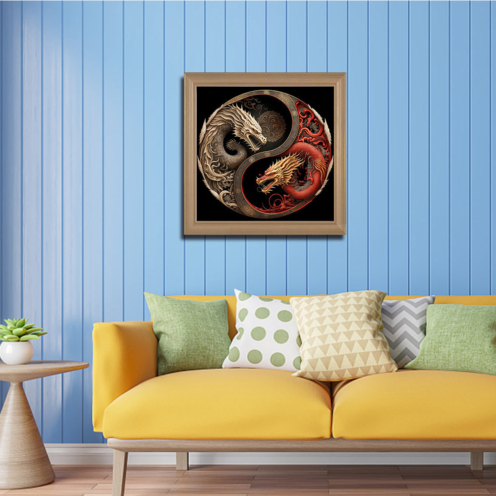 Tai Chi Dragon Painting - Full Round Drill Diamond Painting 30*30CM