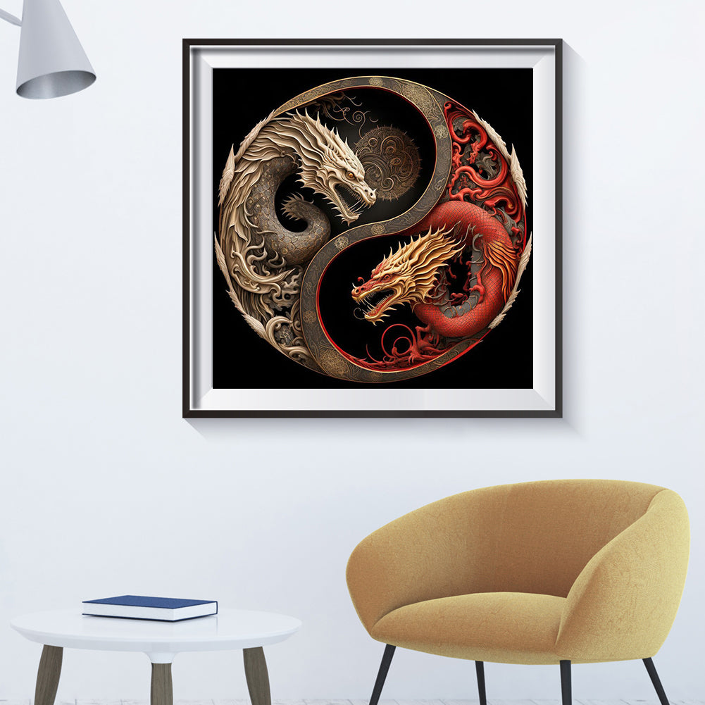 Tai Chi Dragon Painting - Full Round Drill Diamond Painting 30*30CM
