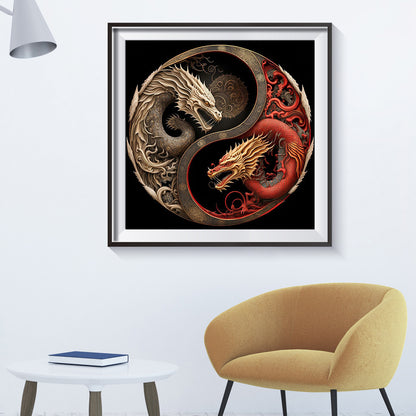Tai Chi Dragon Painting - Full Round Drill Diamond Painting 30*30CM