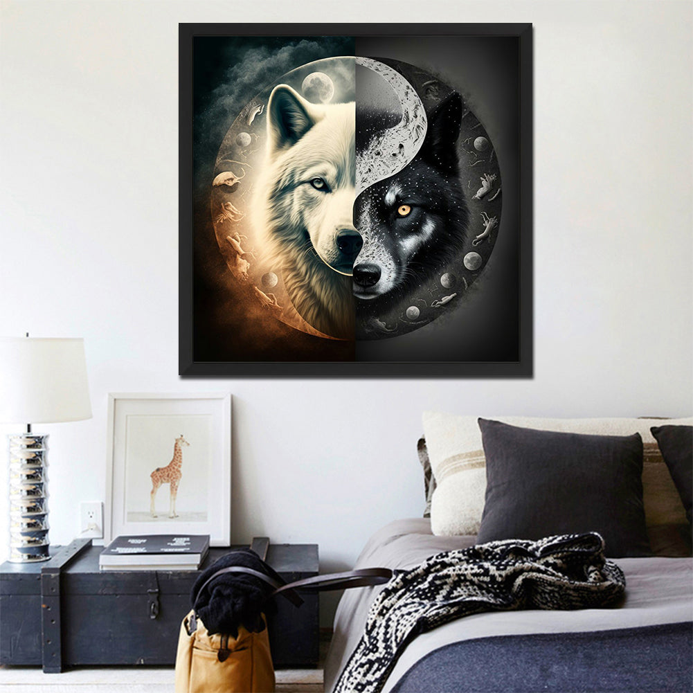 Tai Chi Wolf Painting - Full Round Drill Diamond Painting 30*30CM