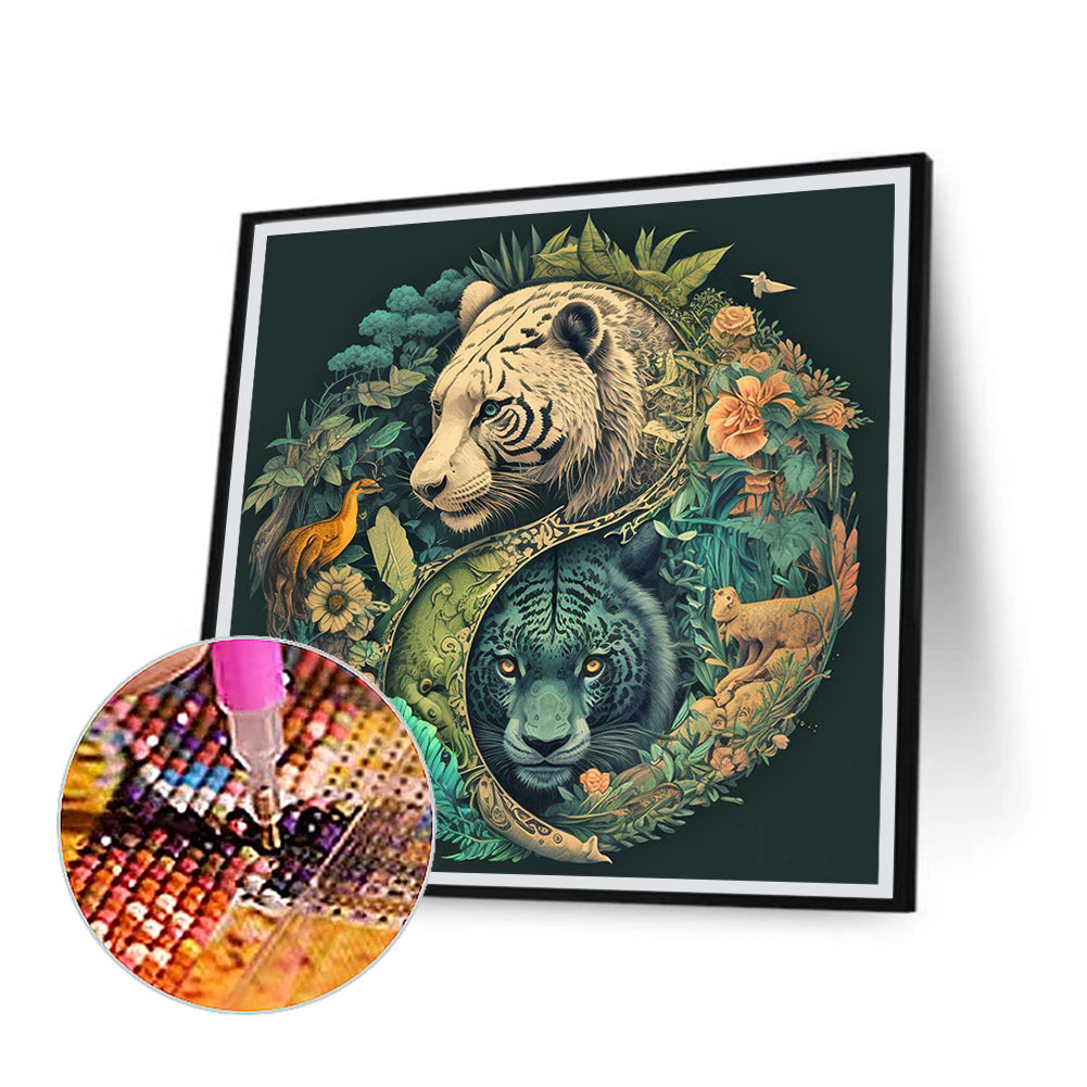 Tai Chi Tiger Painting - Full Round Drill Diamond Painting 30*30CM