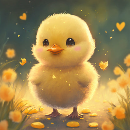 Little Yellow Duck - Full Round Drill Diamond Painting 30*30CM