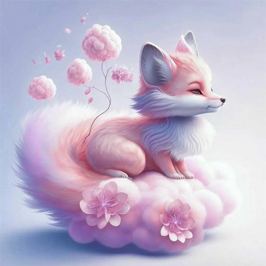 Pink Elf Fox - Full Round Drill Diamond Painting 30*30CM