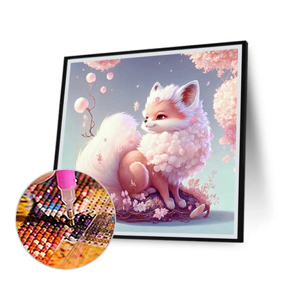 Pink Elf Fox - Full Round Drill Diamond Painting 30*30CM