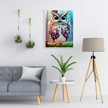 Owl On Branch - Full Round Drill Diamond Painting 30*40CM