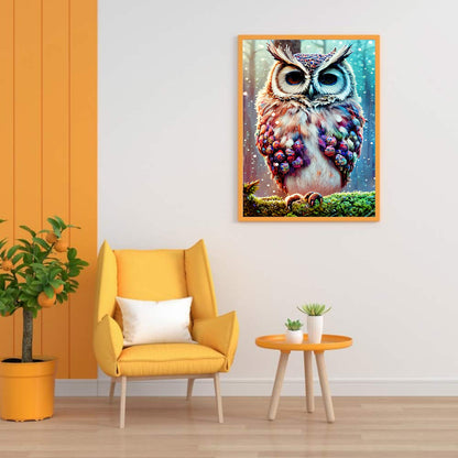 Owl On Branch - Full Round Drill Diamond Painting 30*40CM