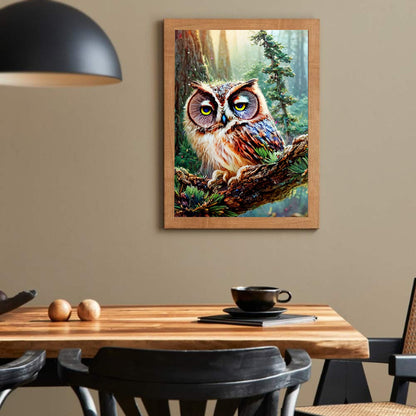 Owl On Branch - Full Round Drill Diamond Painting 30*40CM