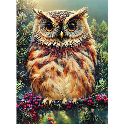 Owl On Branch - Full Round Drill Diamond Painting 30*40CM