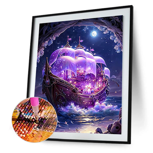 Dream Moon Ferry - Full Round Drill Diamond Painting 30*40CM