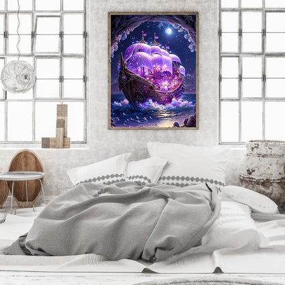 Dream Moon Ferry - Full Round Drill Diamond Painting 30*40CM