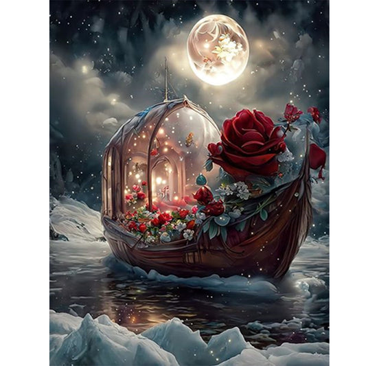Dream Moon Ferry - Full Round Drill Diamond Painting 30*40CM