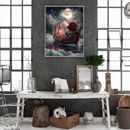 Dream Moon Ferry - Full Round Drill Diamond Painting 30*40CM