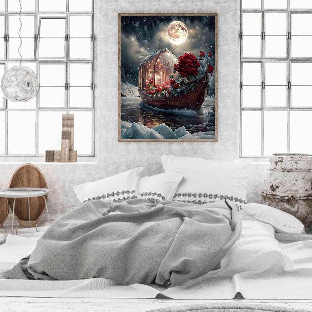 Dream Moon Ferry - Full Round Drill Diamond Painting 30*40CM