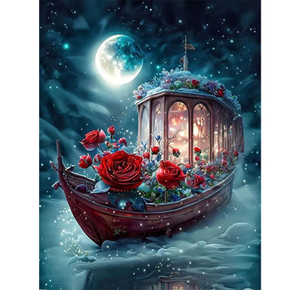 Dream Moon Ferry - Full Round Drill Diamond Painting 30*40CM