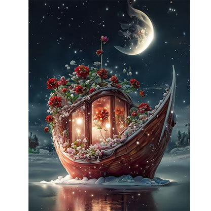 Dream Moon Ferry - Full Round Drill Diamond Painting 30*40CM
