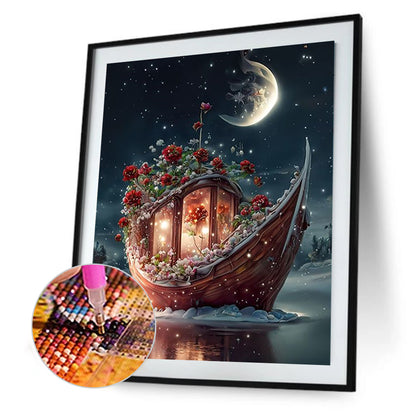 Dream Moon Ferry - Full Round Drill Diamond Painting 30*40CM