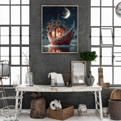 Dream Moon Ferry - Full Round Drill Diamond Painting 30*40CM