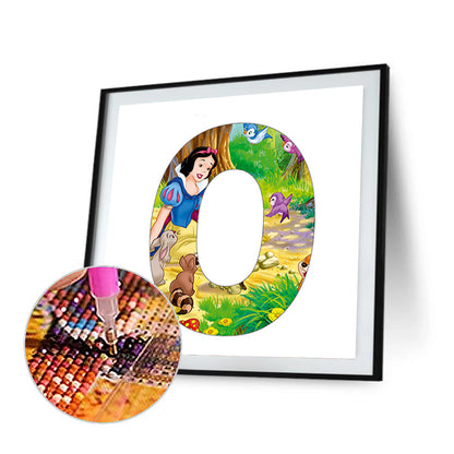 Snow White Letter O - Full Round Drill Diamond Painting 30*30CM