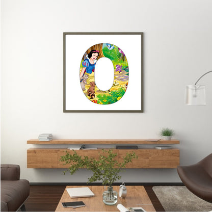 Snow White Letter O - Full Round Drill Diamond Painting 30*30CM