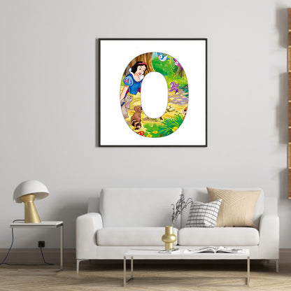Snow White Letter O - Full Round Drill Diamond Painting 30*30CM