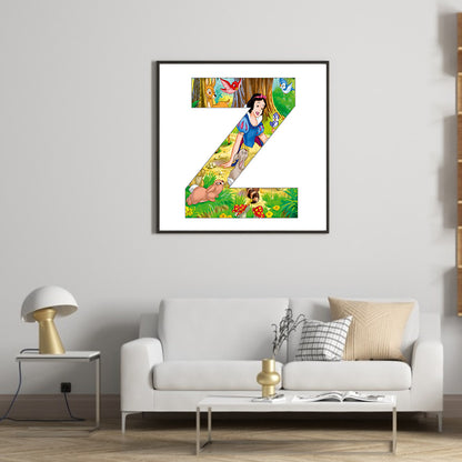 Snow White Letter Z - Full Round Drill Diamond Painting 30*30CM
