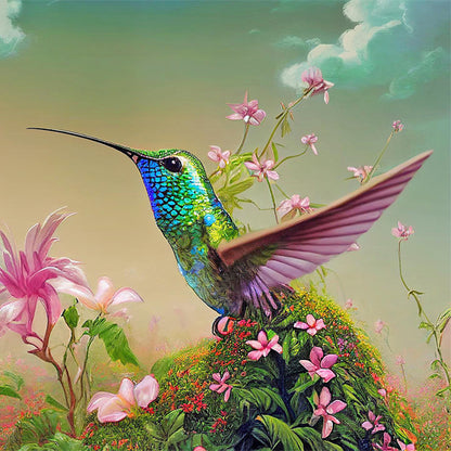 Hummingbird - Full Round Drill Diamond Painting 30*30CM