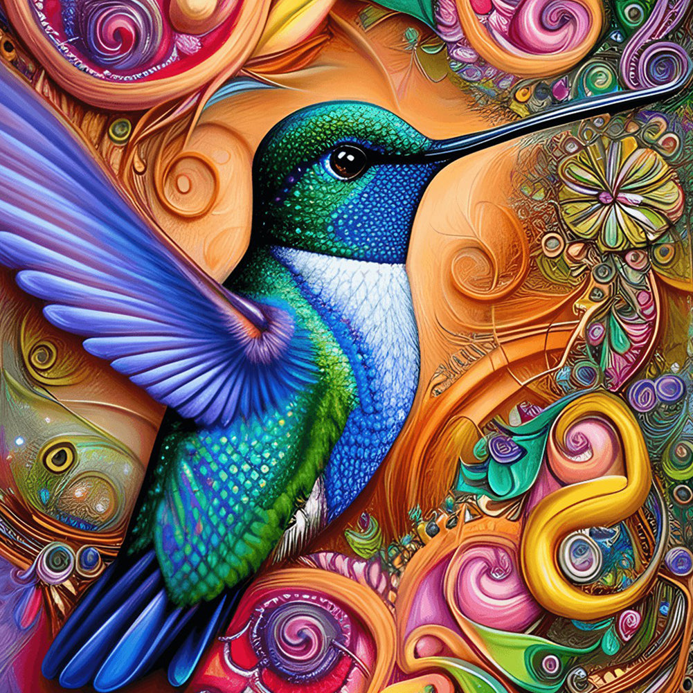 Hummingbird - Full Round Drill Diamond Painting 30*30CM