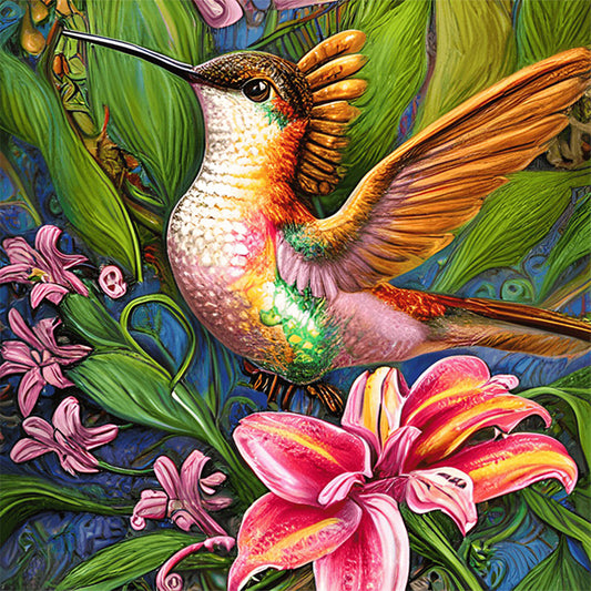 Hummingbird - Full Round Drill Diamond Painting 30*30CM