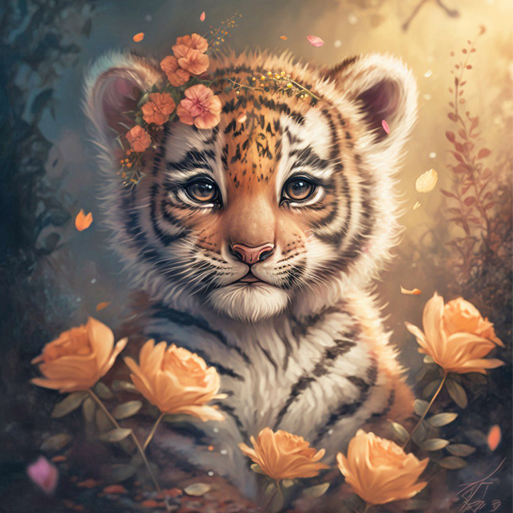 Little Tiger - Full Round Drill Diamond Painting 30*30CM