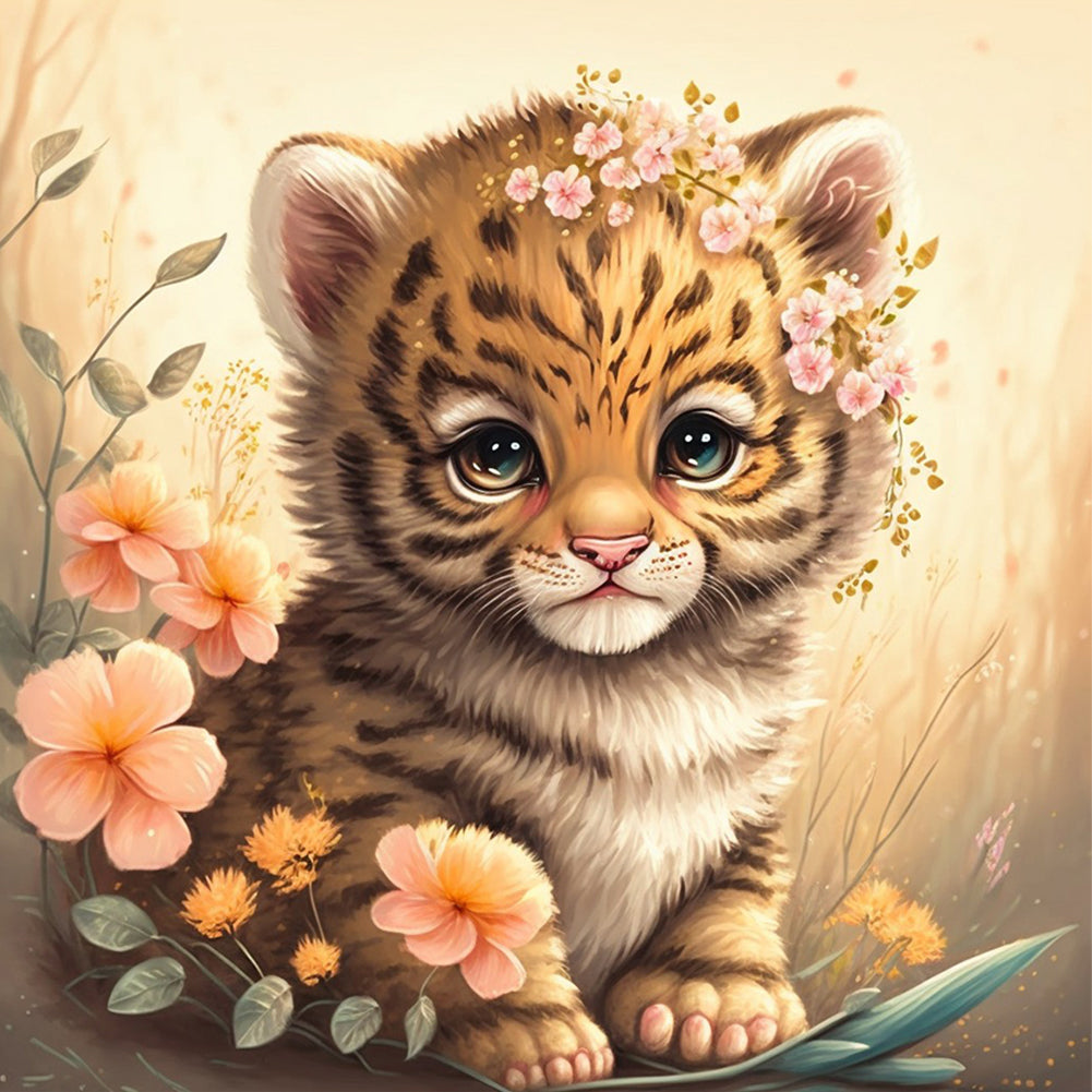 Little Tiger - Full Round Drill Diamond Painting 30*30CM