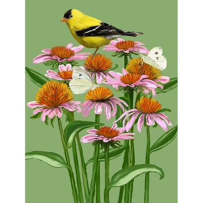 Echinacea Oriole - Full Round Drill Diamond Painting 30*40CM