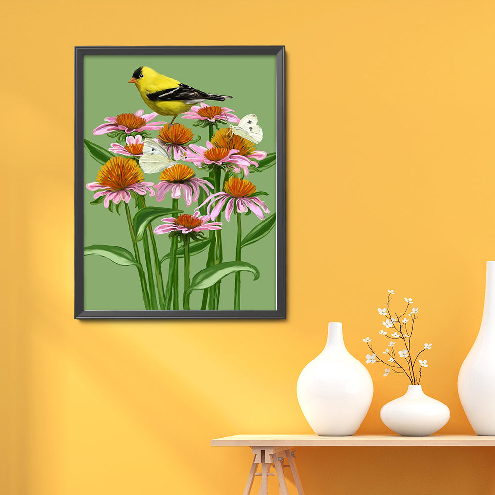 Echinacea Oriole - Full Round Drill Diamond Painting 30*40CM