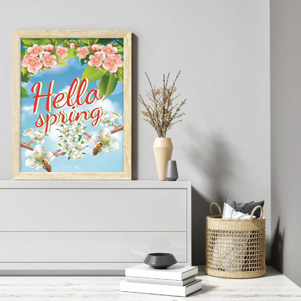 Hello Spring Sakura - Full Round Drill Diamond Painting 30*40CM