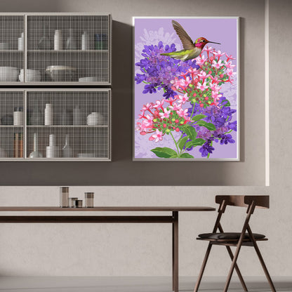 Hummingbird Lilac - Full Round Drill Diamond Painting 30*40CM