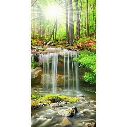 Forest Waterfall - Full Round Drill Diamond Painting 40*80CM