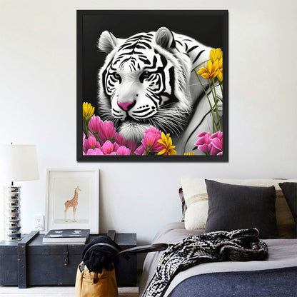 White Tiger - Full Round Drill Diamond Painting 30*30CM