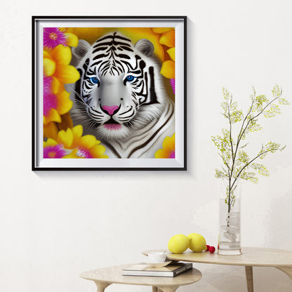 White Tiger - Full Round Drill Diamond Painting 30*30CM