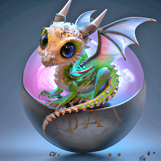 Guardian Planet Little Pterosaur - Full Round Drill Diamond Painting 30*30CM