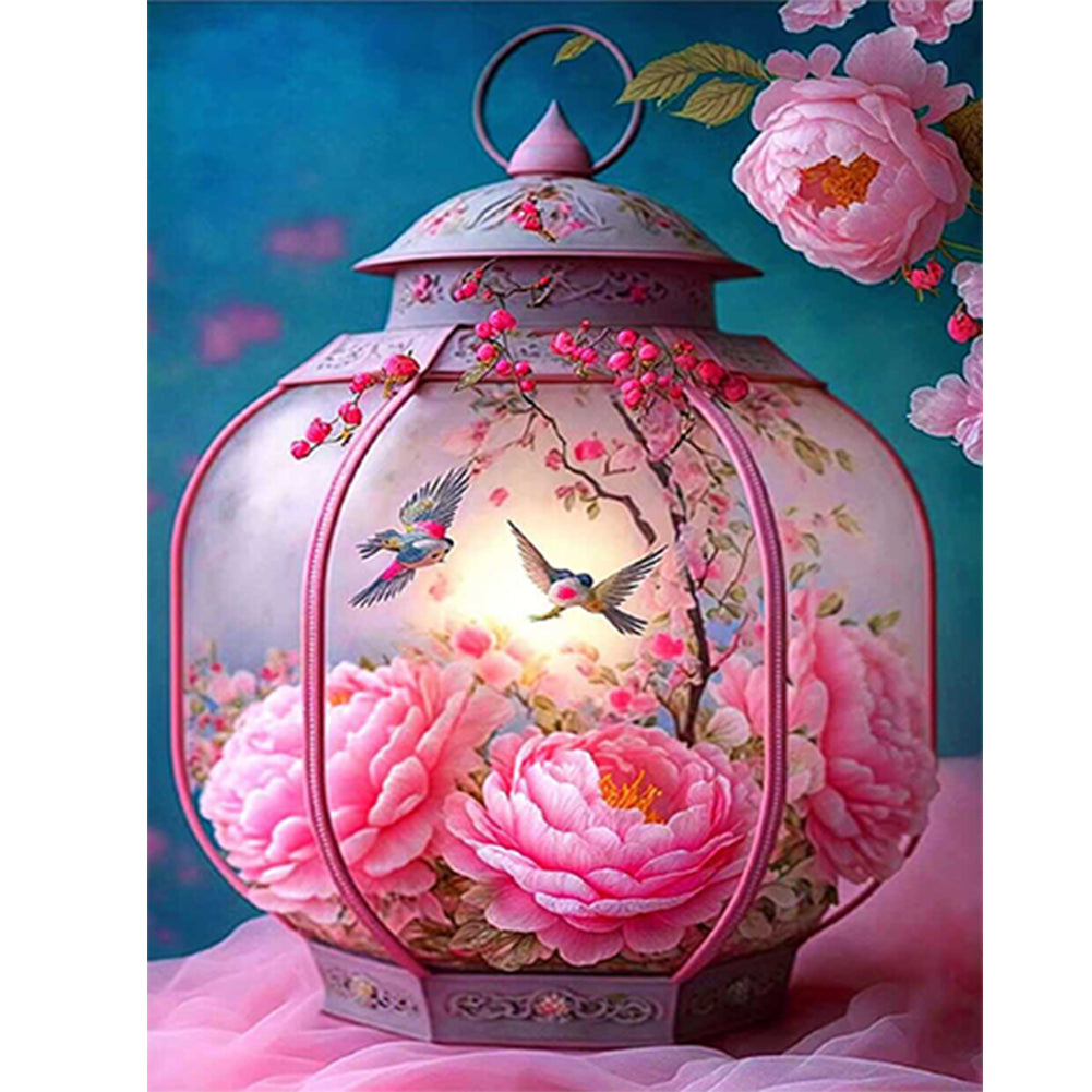 Flower And Bird Lantern - Full Round Drill Diamond Painting 30*40CM