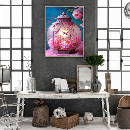 Flower And Bird Lantern - Full Round Drill Diamond Painting 30*40CM