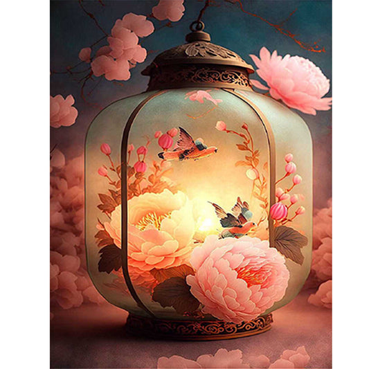 Flower And Bird Lantern - Full Round Drill Diamond Painting 30*40CM