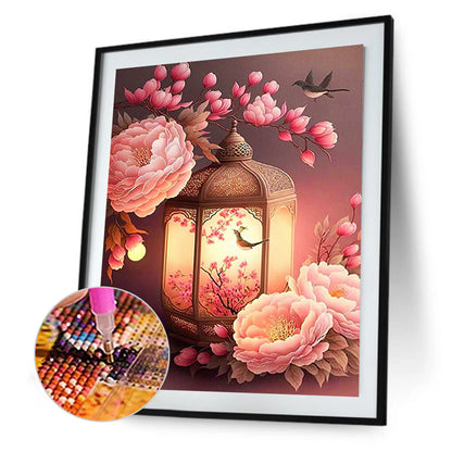 Flower And Bird Lantern - Full Round Drill Diamond Painting 30*40CM
