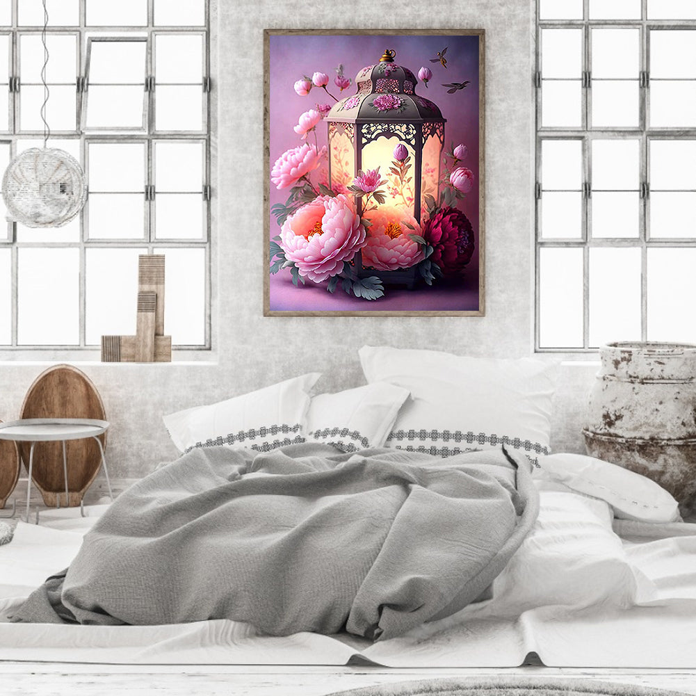 Flower And Bird Lantern - Full Round Drill Diamond Painting 30*40CM