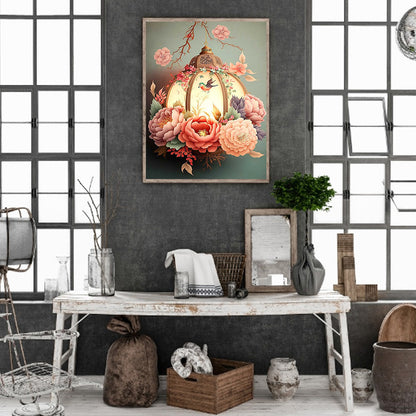 Flower And Bird Lantern - Full Round Drill Diamond Painting 30*40CM