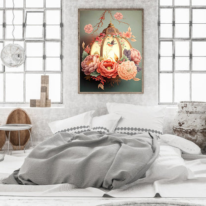 Flower And Bird Lantern - Full Round Drill Diamond Painting 30*40CM