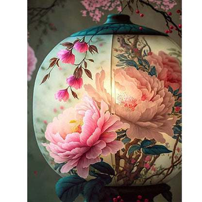 Flower And Bird Lantern - Full Round Drill Diamond Painting 30*40CM