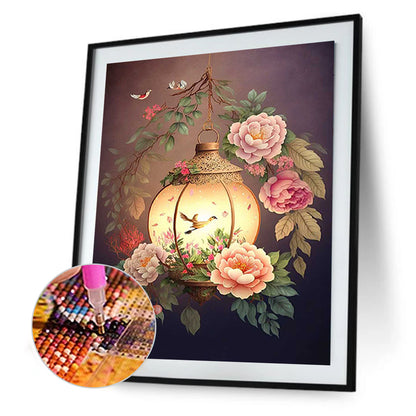 Flower And Bird Lantern - Full Round Drill Diamond Painting 30*40CM