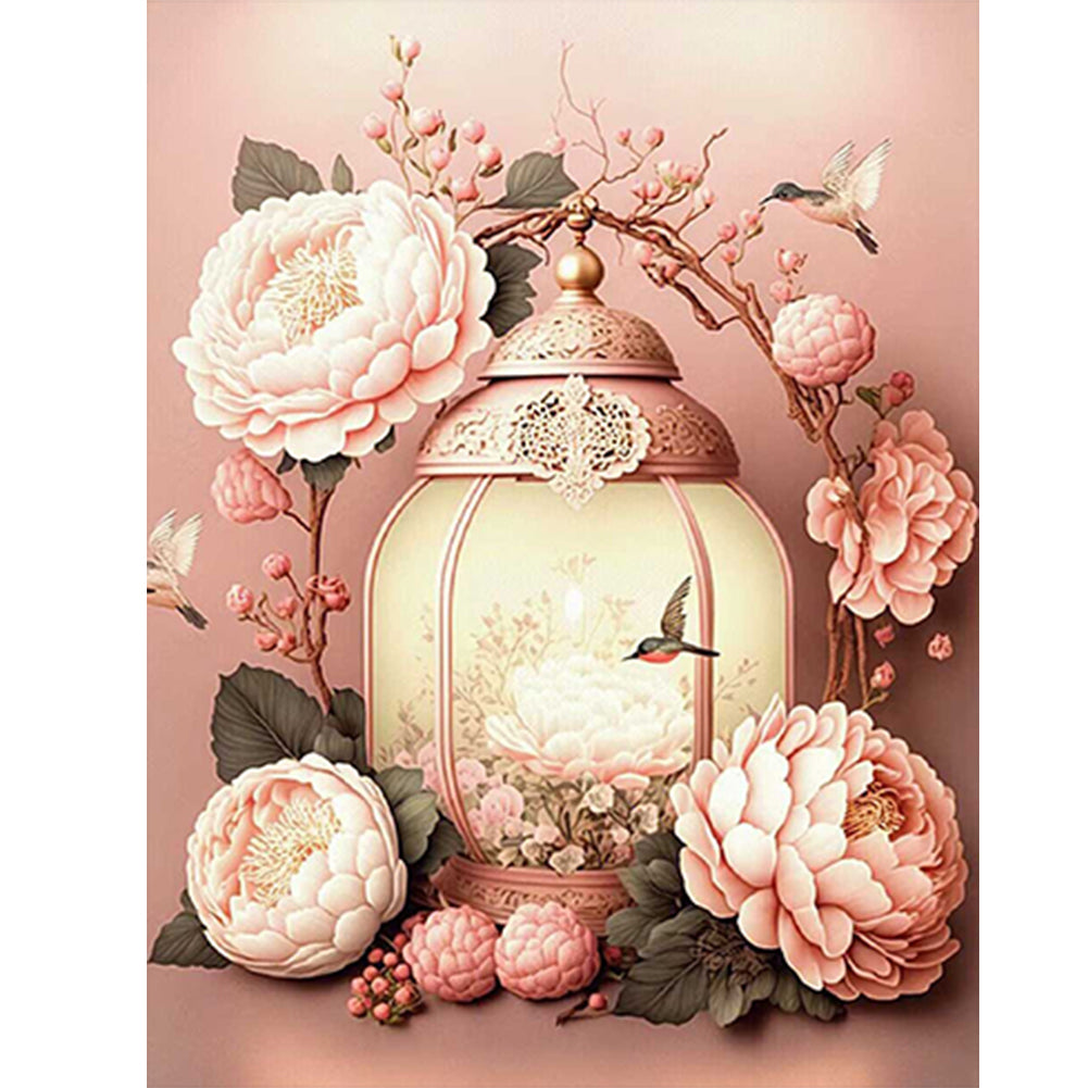 Flower And Bird Lantern - Full Round Drill Diamond Painting 30*40CM