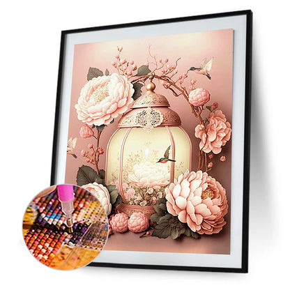 Flower And Bird Lantern - Full Round Drill Diamond Painting 30*40CM