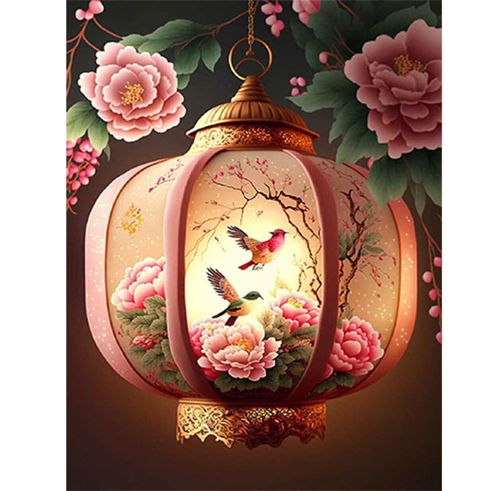 Flower And Bird Lantern - Full Round Drill Diamond Painting 30*40CM